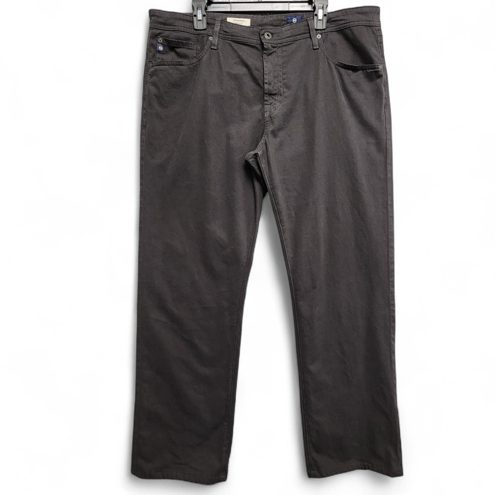 Ag Adriano Goldschmied Men's Chinos in Dark Grey Hemmed 38x30